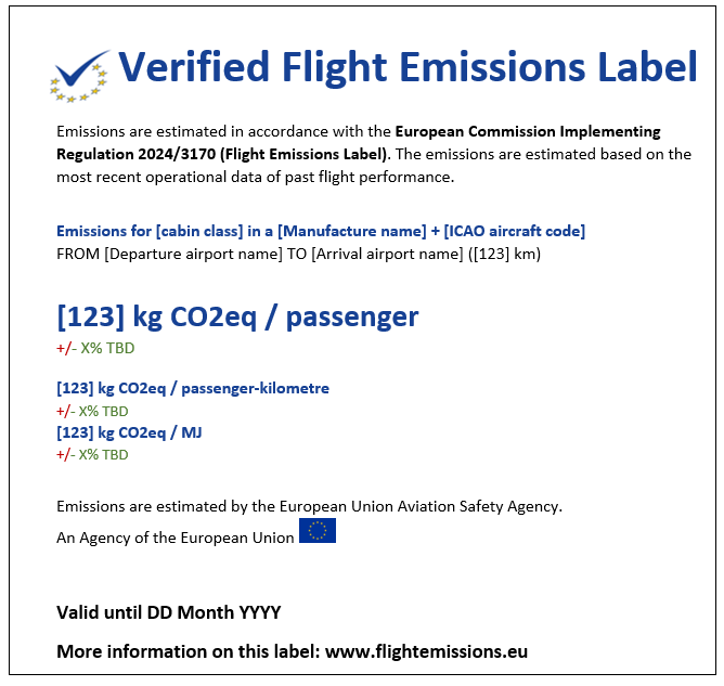 Flight emissions Logo secondary display